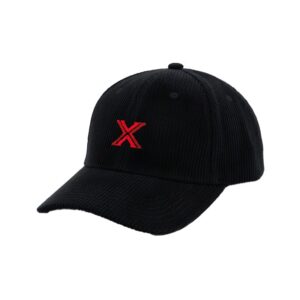 Casquette noire velours côtelé